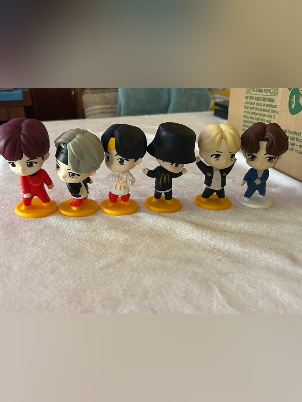 BTS Tiny Tan Set Of 6 Collectible  Figures McDonald's Happy Meal Toy Cake Topper